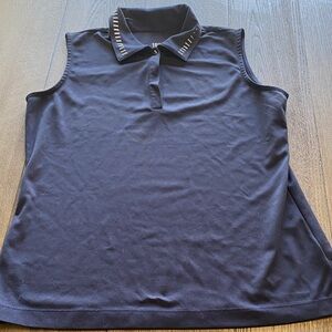 Women's Sleeveless Polo Shirt - Black